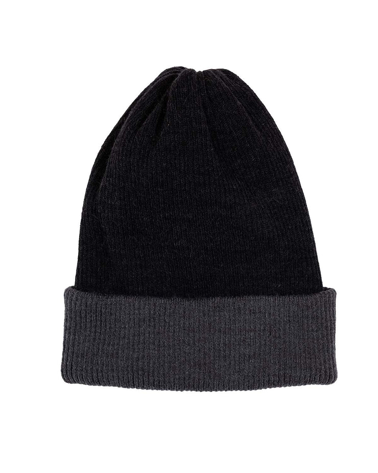 Alpaca Beanie - Reversible Ribbed - Night