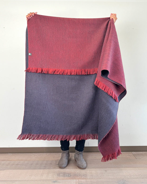 Alpaca Double Sided Throw - Indigo Ember