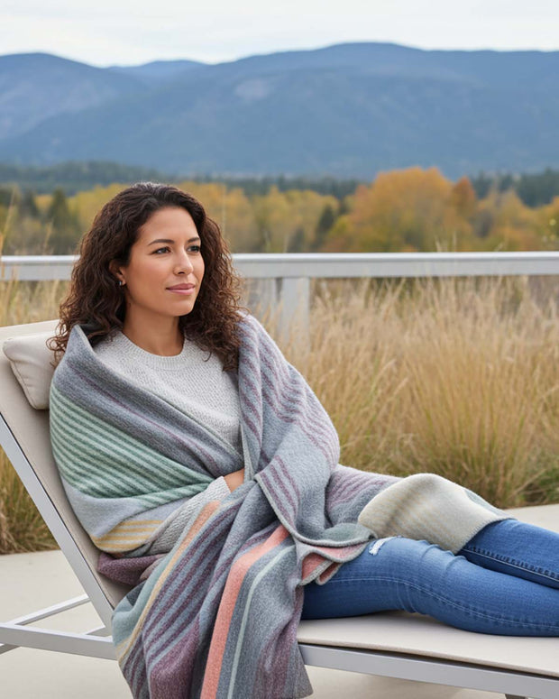 Alpaca Throw Blanket - Spectrum