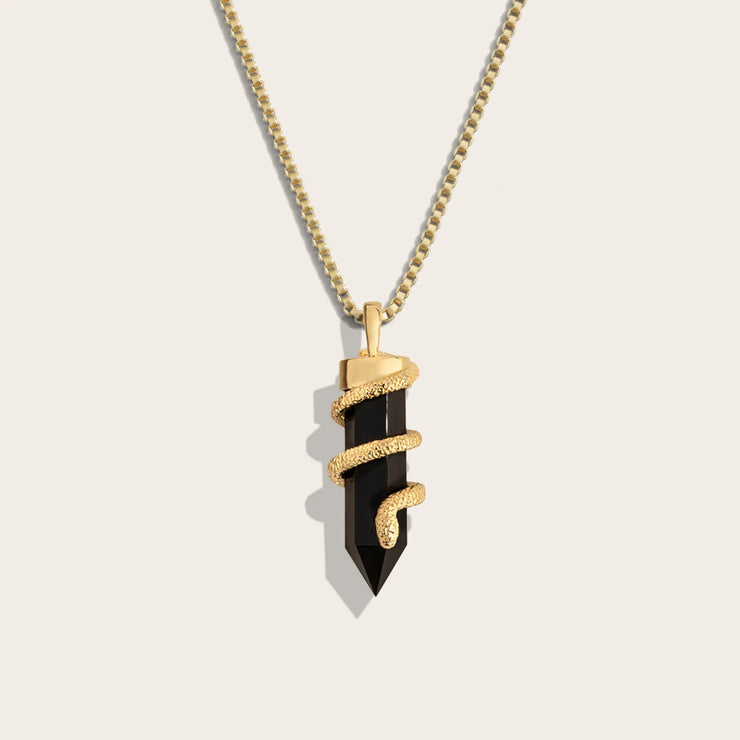 Onyx Crystal Snake Necklace