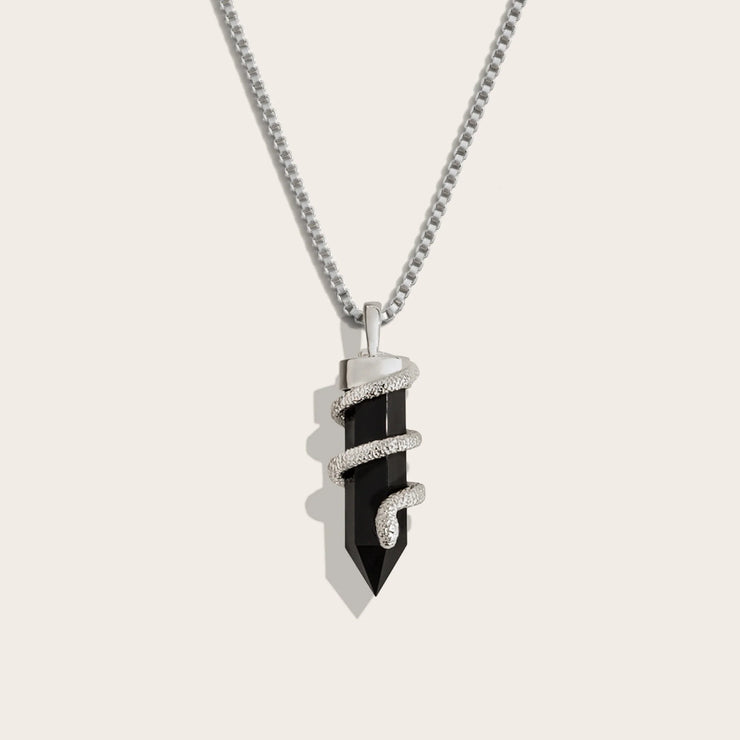 Onyx Crystal Snake Necklace