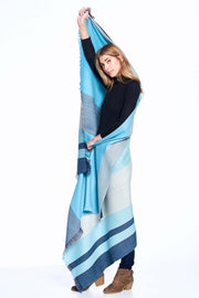 Best Reversible  Alpaca Throw Blanket - Cool Agave