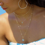 Blue Topaz Short Gemstone Necklace