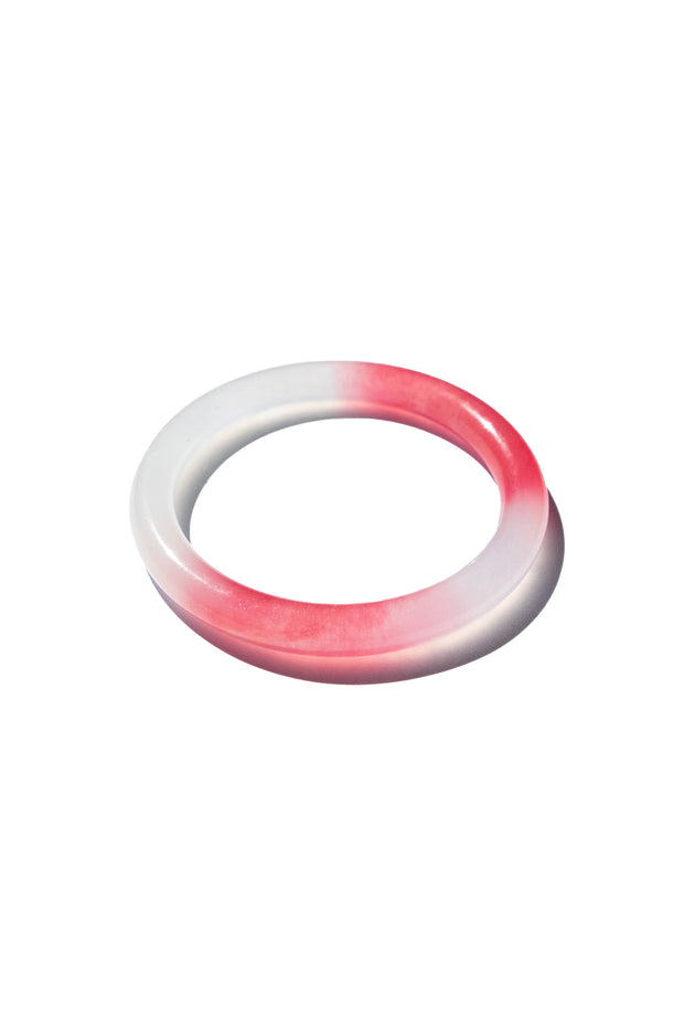 Blush skinny — Pink skinny round jade stone bangle