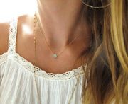 Short Gemstone Necklace - Chalcedony