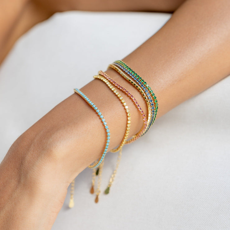 Chloe Tennis Bracelet Turquoise