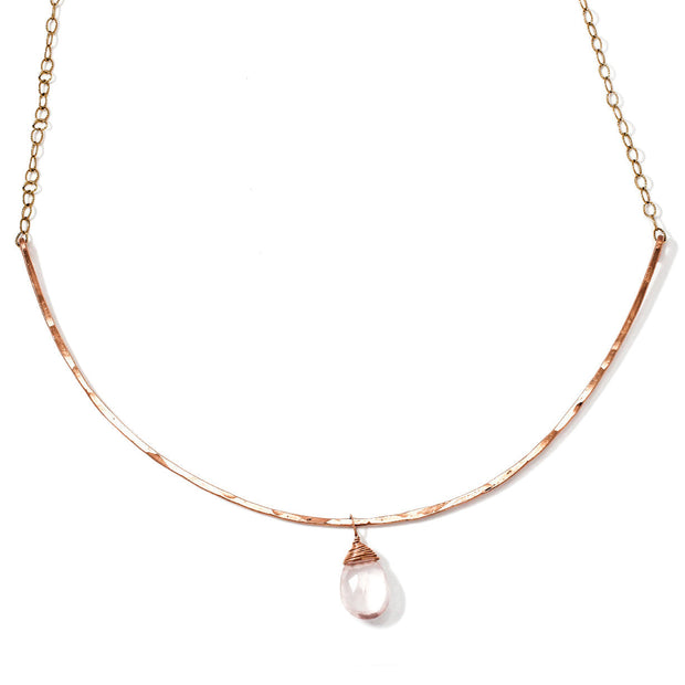 Gemstone Collar Necklace - Rose Quartz
