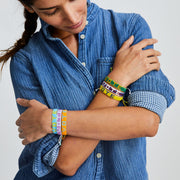 Woven VOTE Bracelet - Light Blue/Yellow