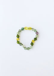 Raw Baltic Sea Amber + Fluorite + Peridot || Gemstone Anklet or Bracelet