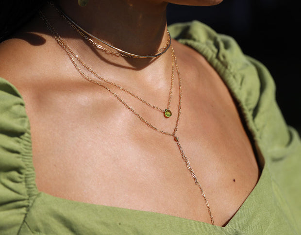 Short Gemstone Necklace - Peridot