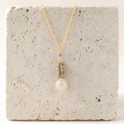White Chalcedony Silver Cluster Necklace