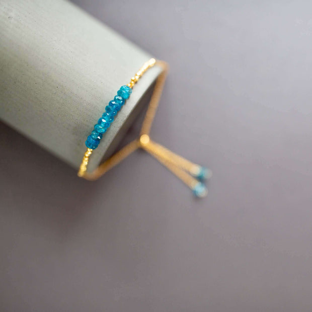 Neon Apatite Adjustable Stacking Bracelet