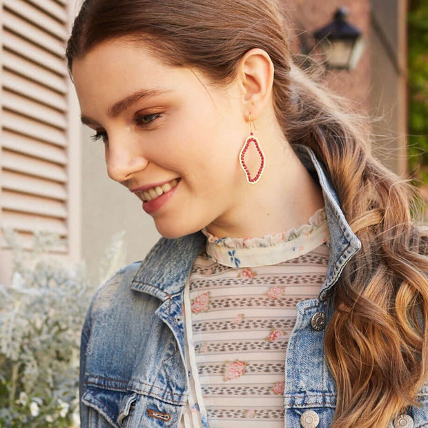 Ruby Red Quartz Freestyle Earrings
