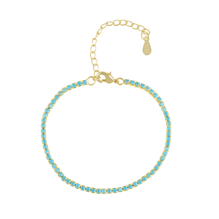 Chloe Tennis Bracelet Turquoise