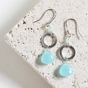 The Airie Earring - Blue Chalcedony Silver