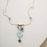 Blue Chalcedony Bezel Necklace