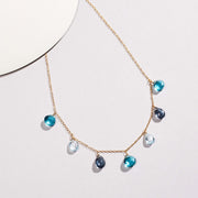 Blue Gemstone Gold Sparkler Necklace