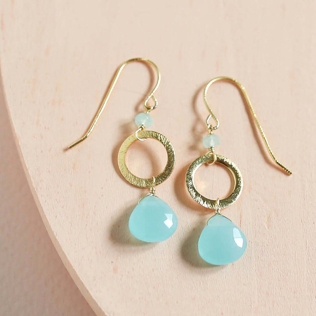 The Airie Earring - Blue Chalcedony Silver
