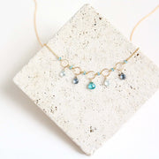 Blue Gemstone Mini Sparkler Necklace