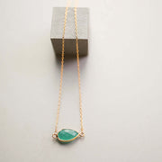 Green Apatite Gold Minimalist Necklace
