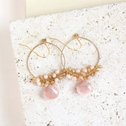 Peach Moonstone Swing Earrings