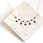 Black Spinel Gemstone Mini Sparkler Necklace