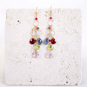 Rainbow Gemstone Waterfall Earrings