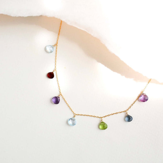 Rainbow Sparkler Necklace - Gold