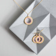 Rose Quartz Halo Jewelry Set