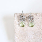 Green Amethyst Silver Drop Earrings