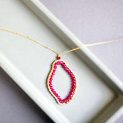 Ruby Quartz Freestyle Pendant Necklace