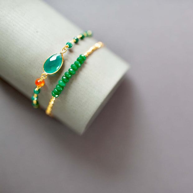 Green Jade Adjustable Stacking Bracelet