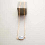 Blue Chalcedony Gold Minimalist Necklace