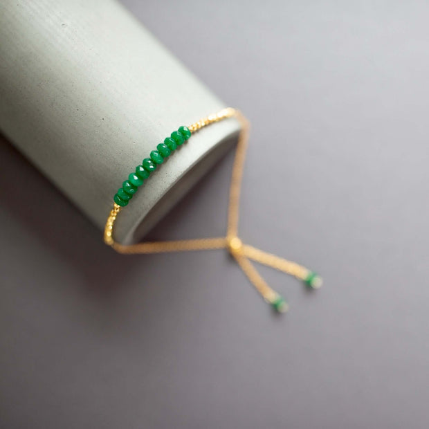 Green Jade Adjustable Stacking Bracelet