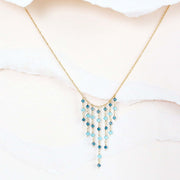 Blue Gemstone Mini Fringe Necklace