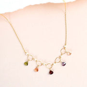 Blue Gemstone Mini Sparkler Necklace