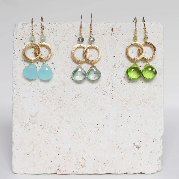 The Airie Earring - Green Amethyst Gold
