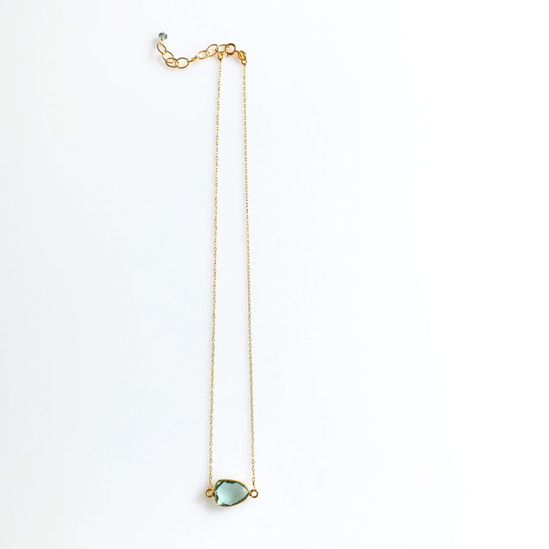 Green Amethyst Minimalist Necklace