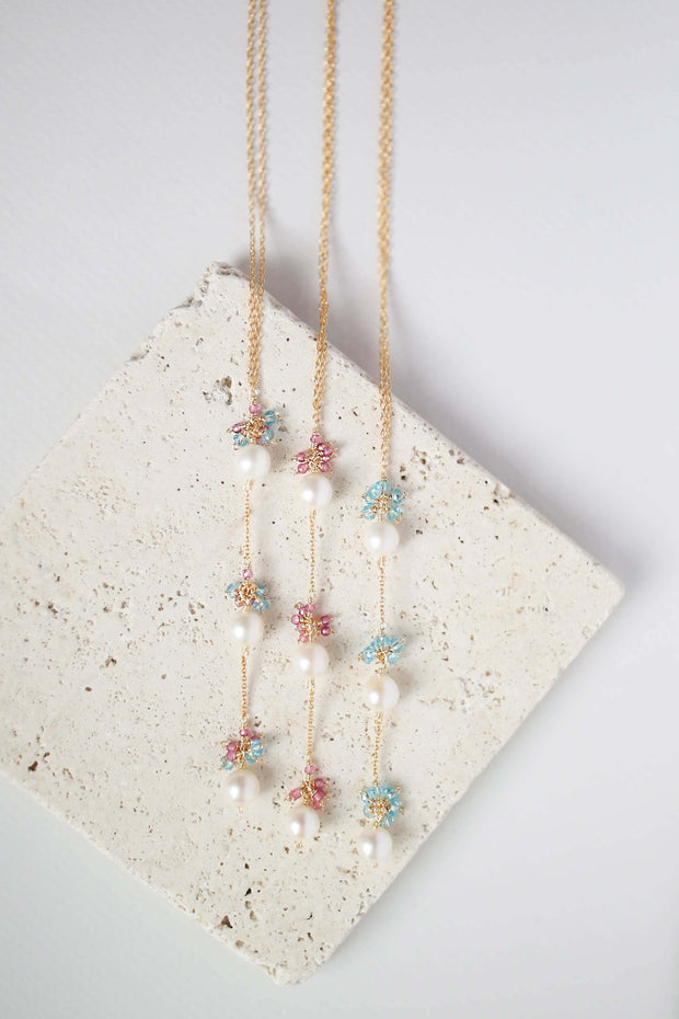 Pearl and Pink Tourmaline Necklace