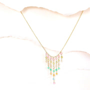 Pastel Rainbow Mini Fringe Necklace