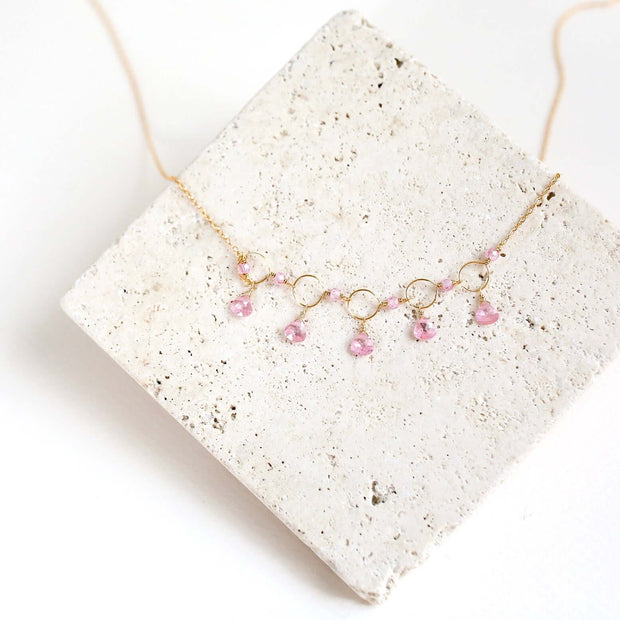 Rainbow Gemstone Mini Sparkler Necklace - Gold