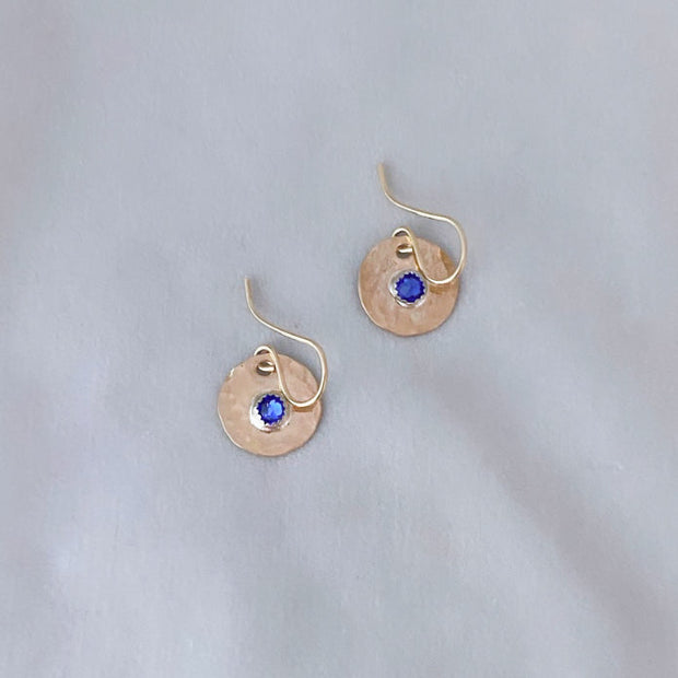 Mini Coin Birthstone Earrings