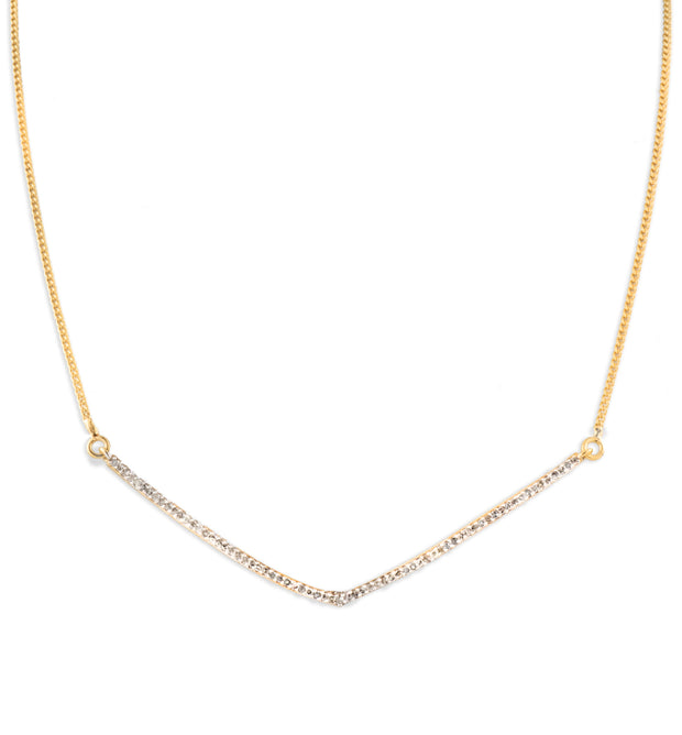Large V Gold Vermeil Pendant Necklace