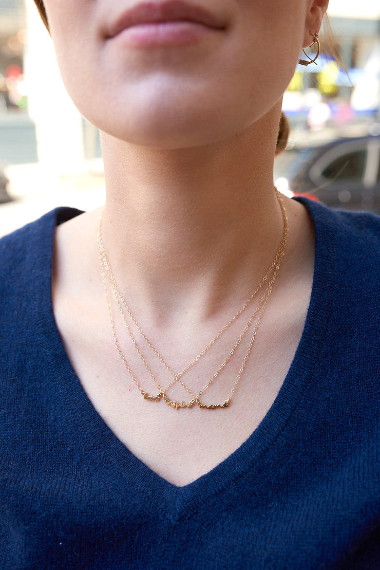 "Use Your Words" Pendant - 14K Gold: Love and Mama