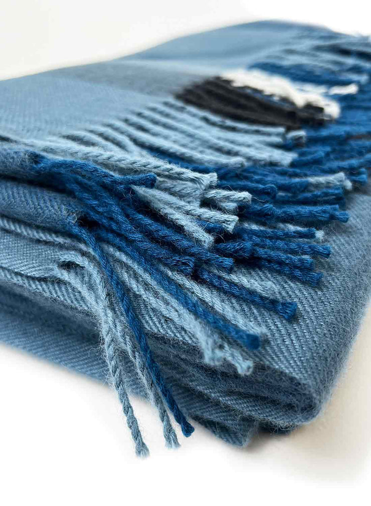 100% Baby Alpaca Throw - Blue Lagoon