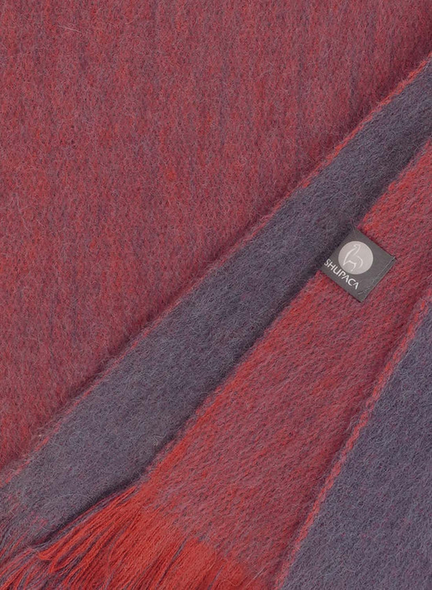 Alpaca Double Sided Throw - Indigo Ember