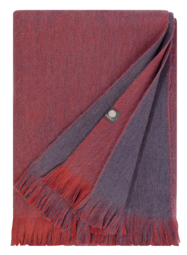 Alpaca Double Sided Throw - Indigo Ember