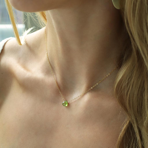 Short Gemstone Necklace - Peridot