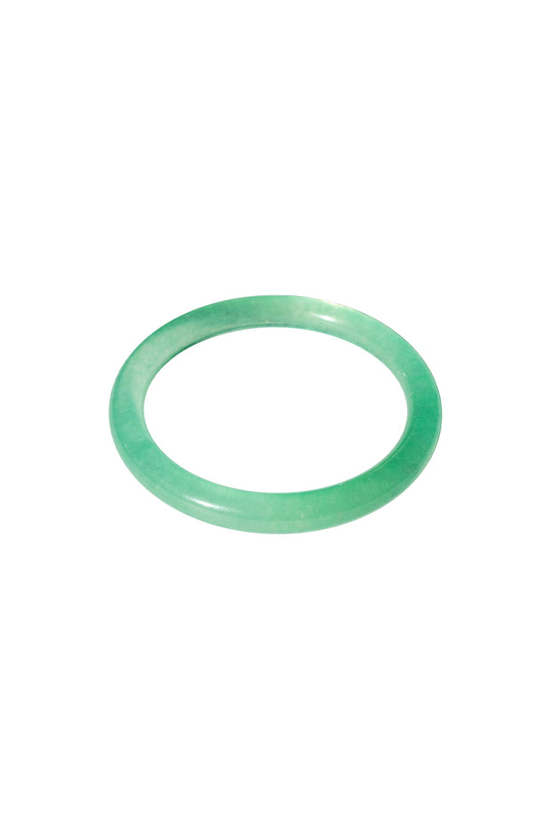 Pond — Cyan Skinny Round Jade Stone Bangle