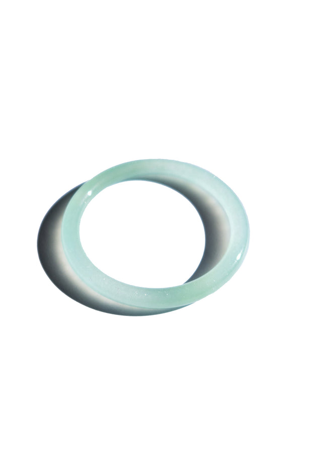 Pond — Cyan skinny round jade stone bangle